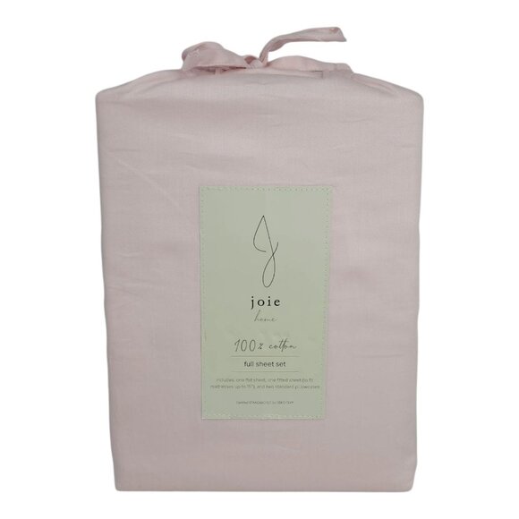 Joie Home 100% Cotton Full Double Sheet Set Pink Fits Mattresses Up To 15" - Picture 6 of 8